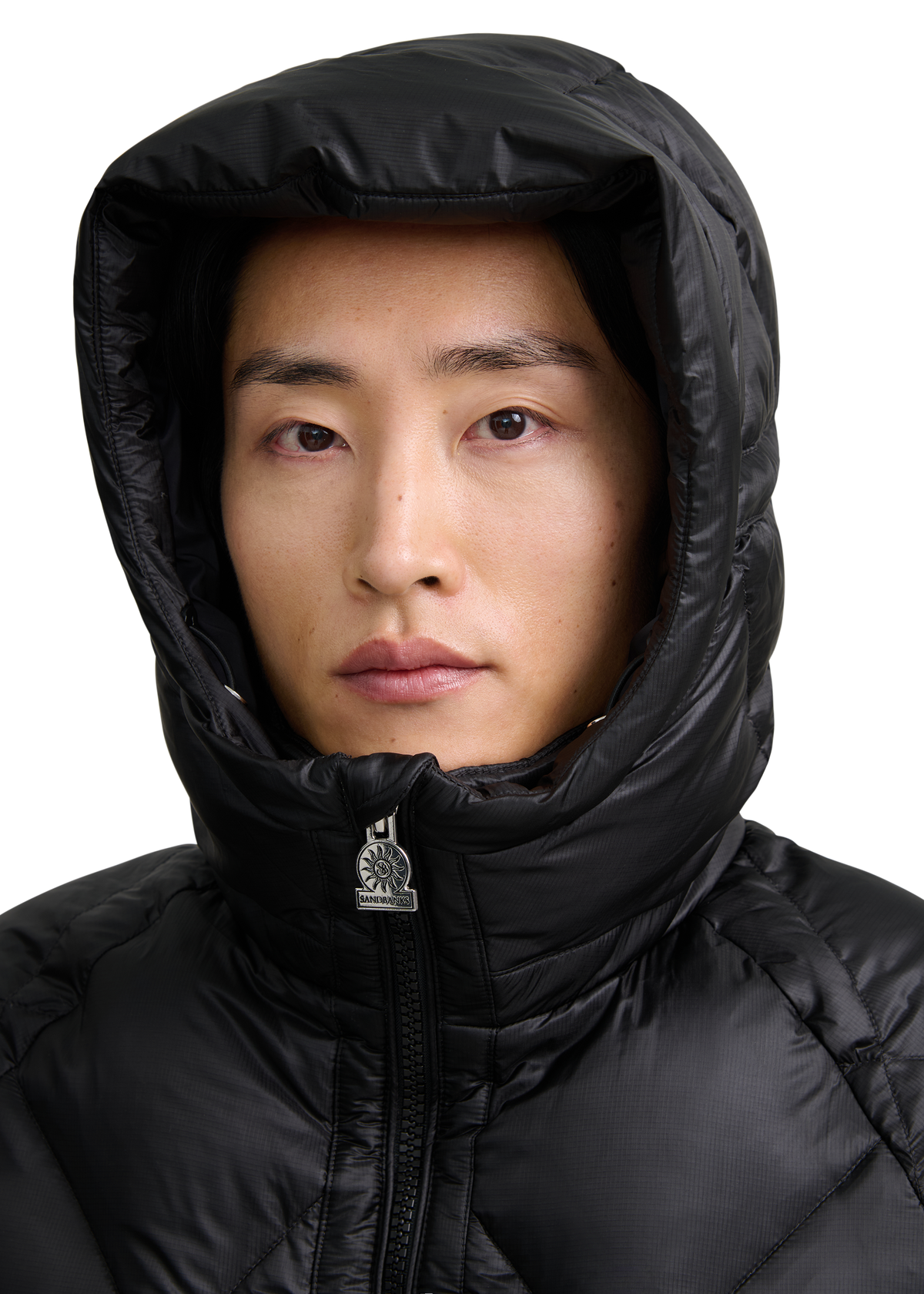 Diamond Quilted Down Jacket - Black