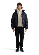 Diamond Quilted Down Jacket - Navy