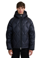 Diamond Quilted Down Jacket - Navy