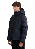 Diamond Quilted Down Jacket - Navy