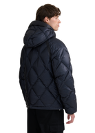 Diamond Quilted Down Jacket - Navy