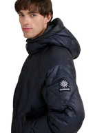 Diamond Quilted Down Jacket - Navy