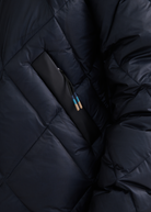 Diamond Quilted Down Jacket - Navy