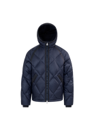 Diamond Quilted Down Jacket - Navy