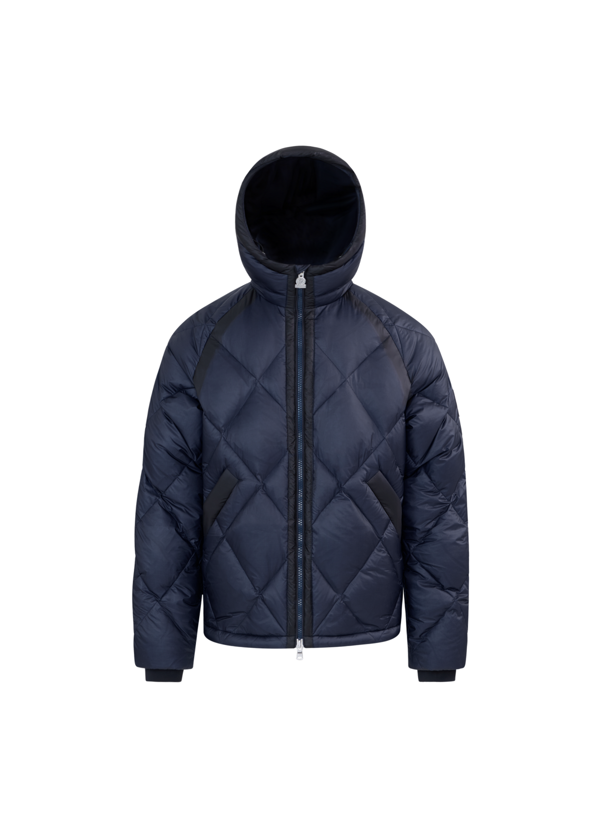Diamond Quilted Down Jacket - Navy