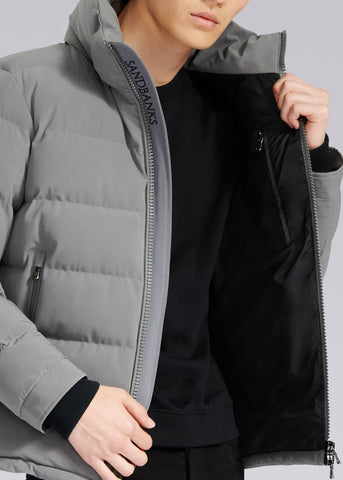 Sandbanks Banks Puffer Jacket - Light Grey - Sandbanks