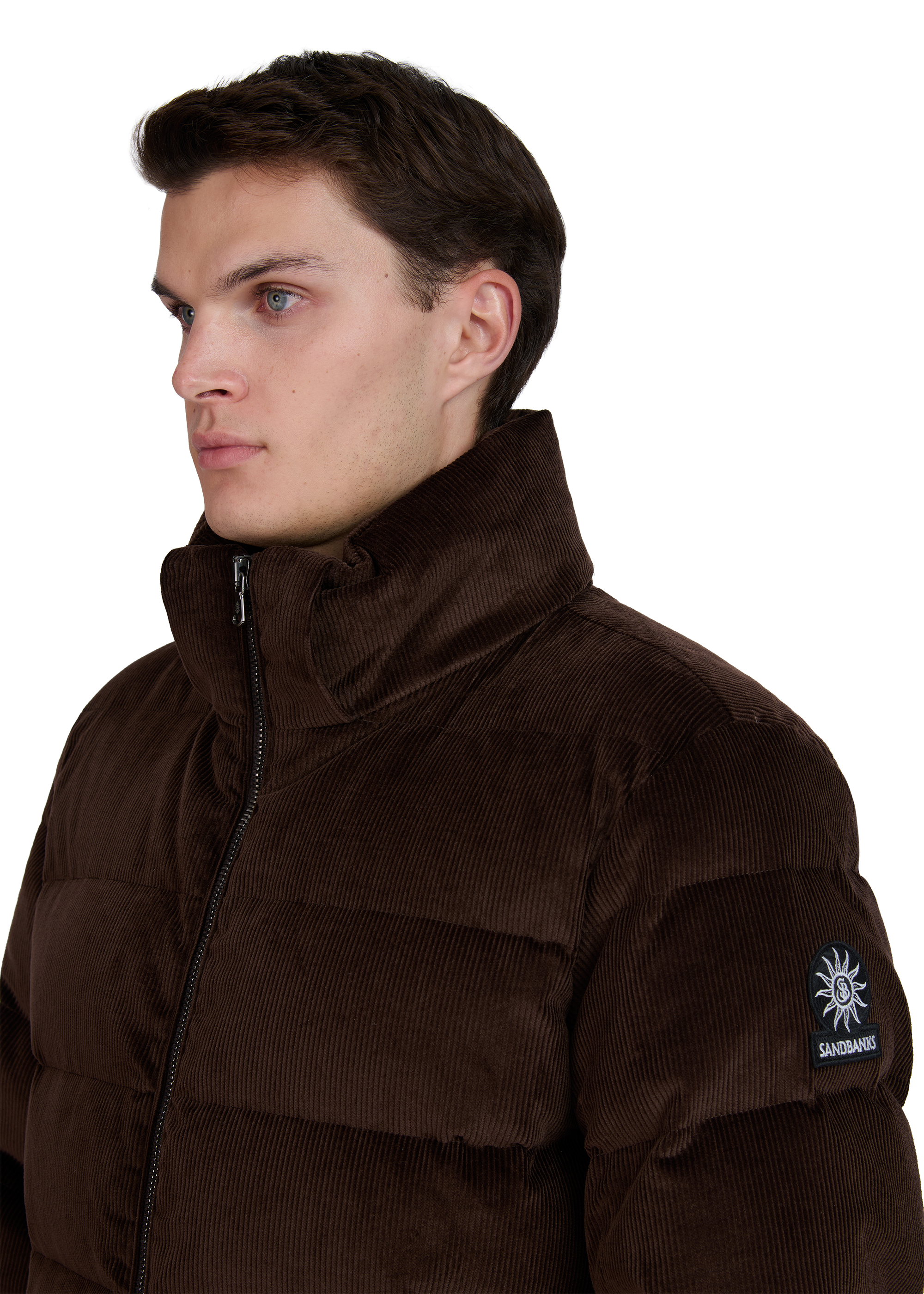 Sandbanks Banks Puffer Jacket - Brown Cord