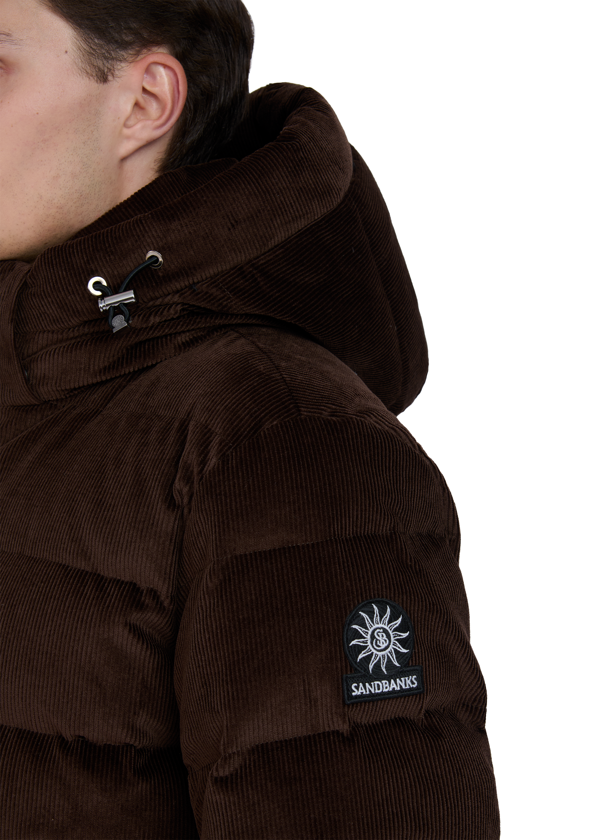Sandbanks Banks Puffer Jacket - Brown Cord