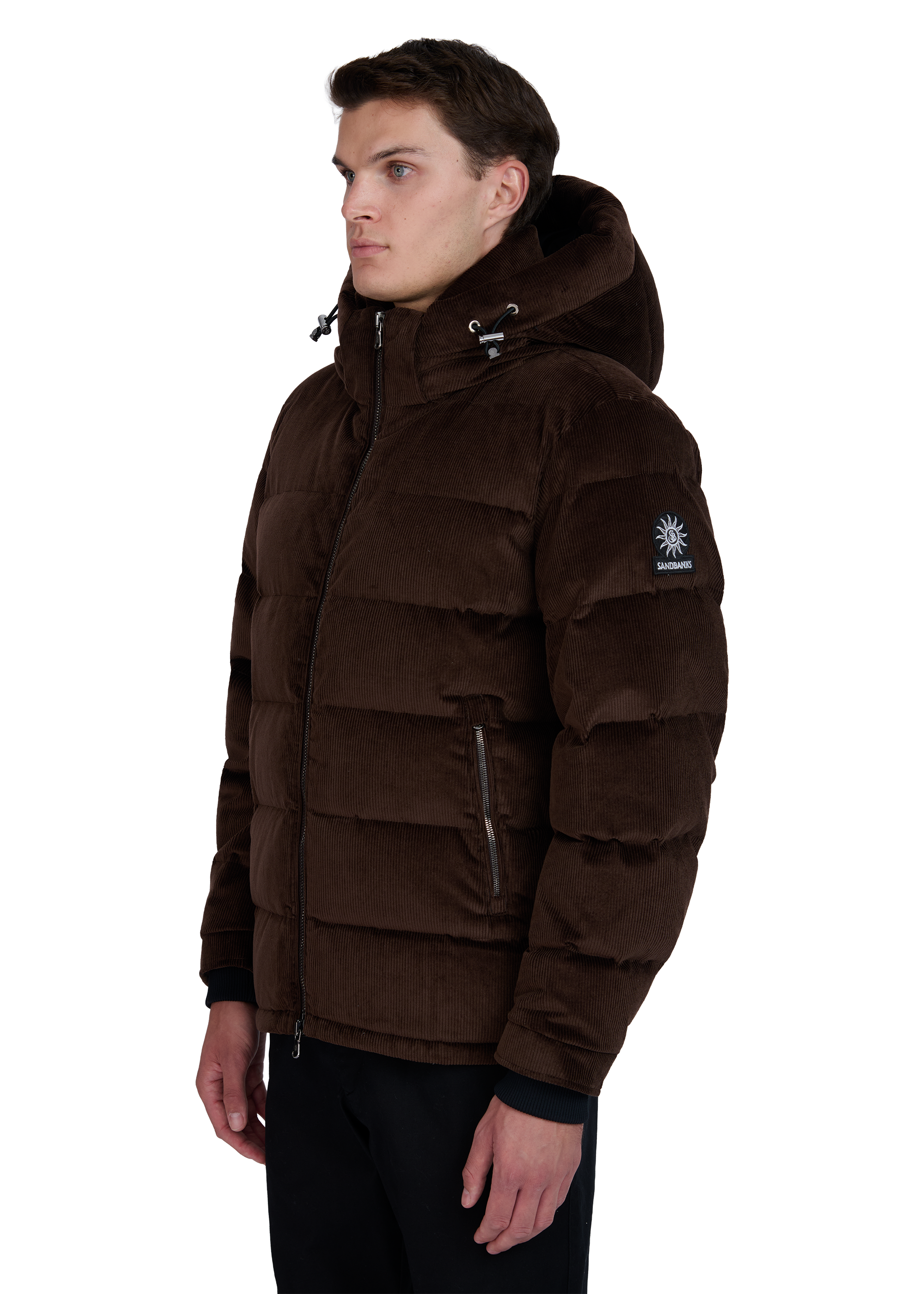 Sandbanks Banks Puffer Jacket - Brown Cord