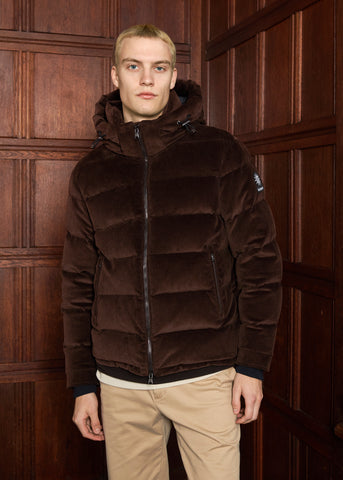 Sandbanks Banks Puffer Jacket - Brown Cord