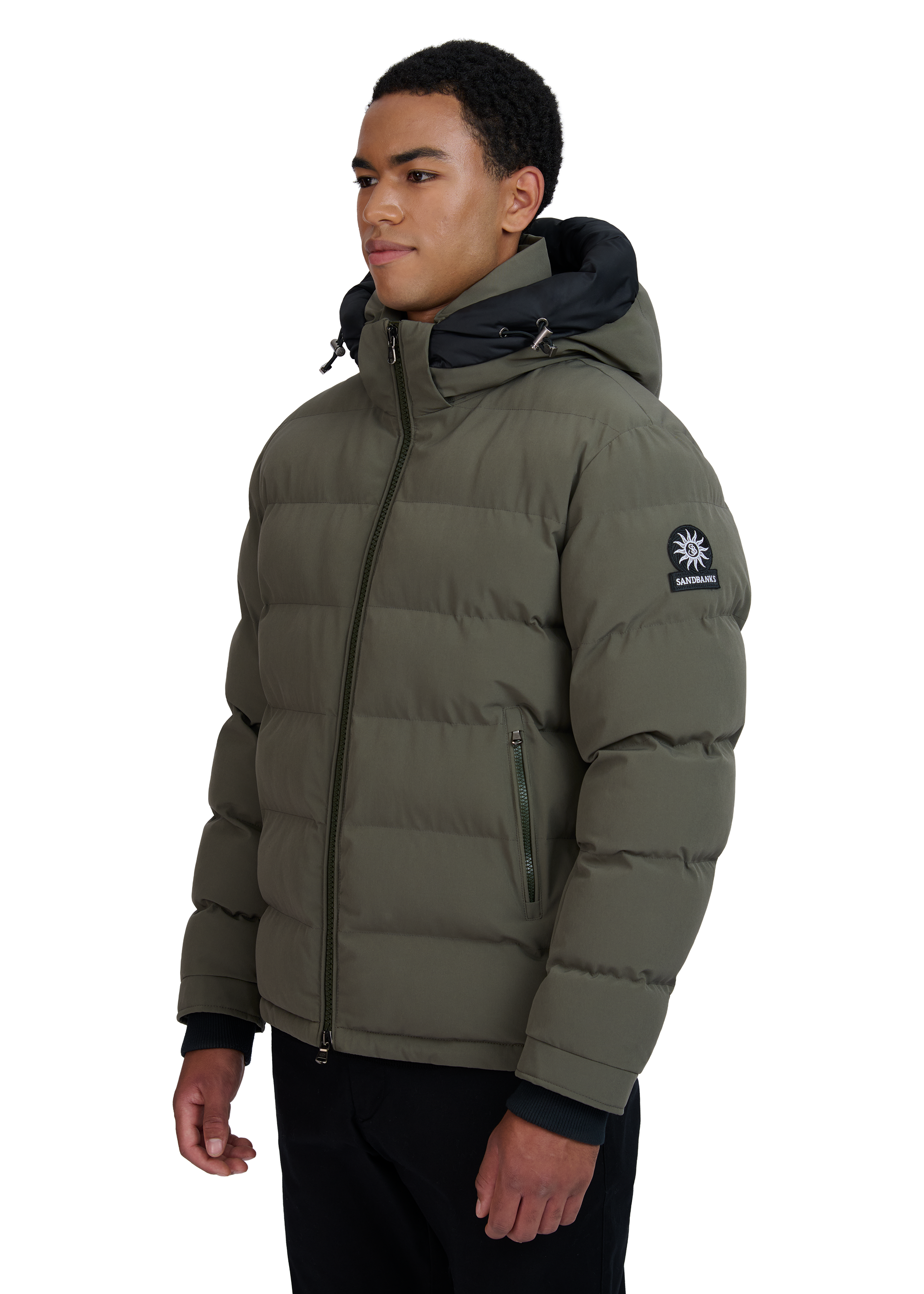 Sandbanks Banks Puffer Jacket - Khaki - Sandbanks