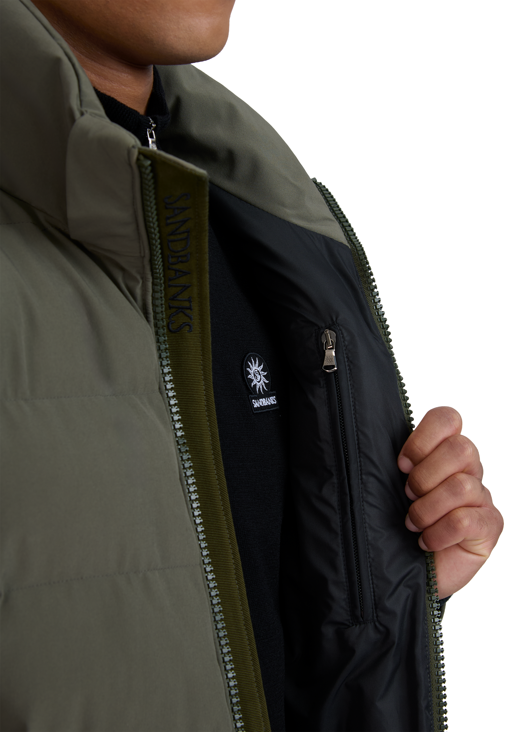 Sandbanks Banks Puffer Jacket - Khaki - Sandbanks