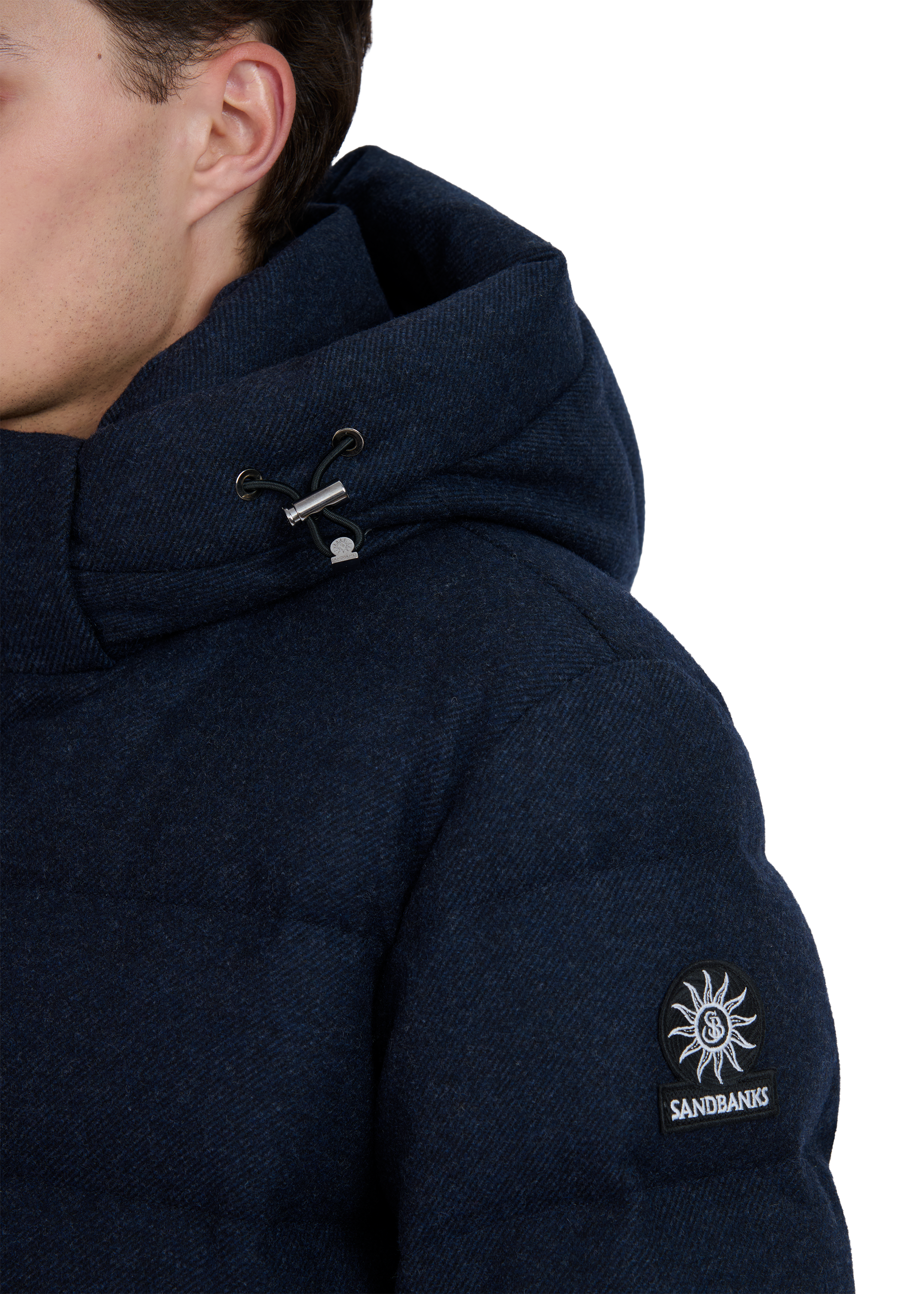 Sandbanks Banks Puffer Jacket - Navy Wool