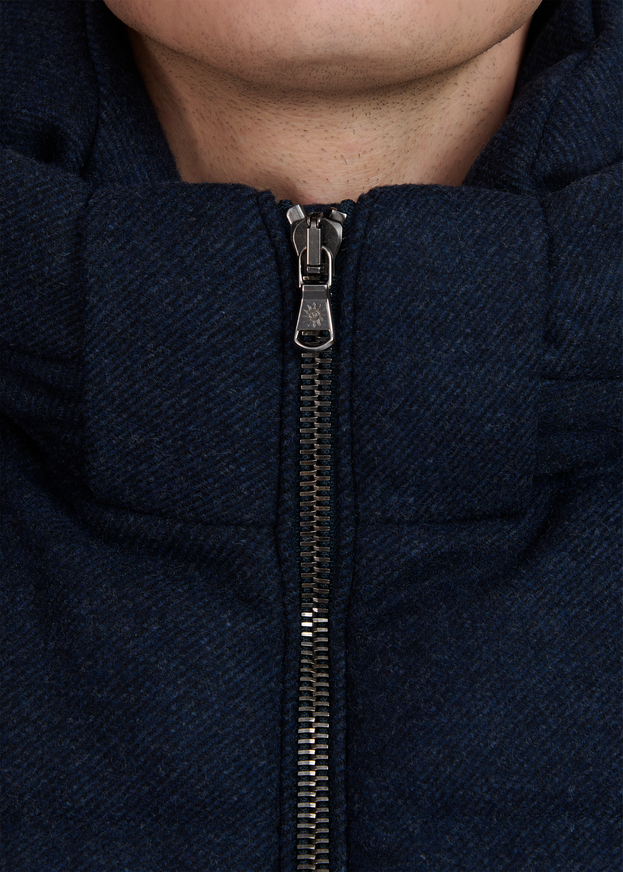 Sandbanks Banks Puffer Jacket - Navy Wool
