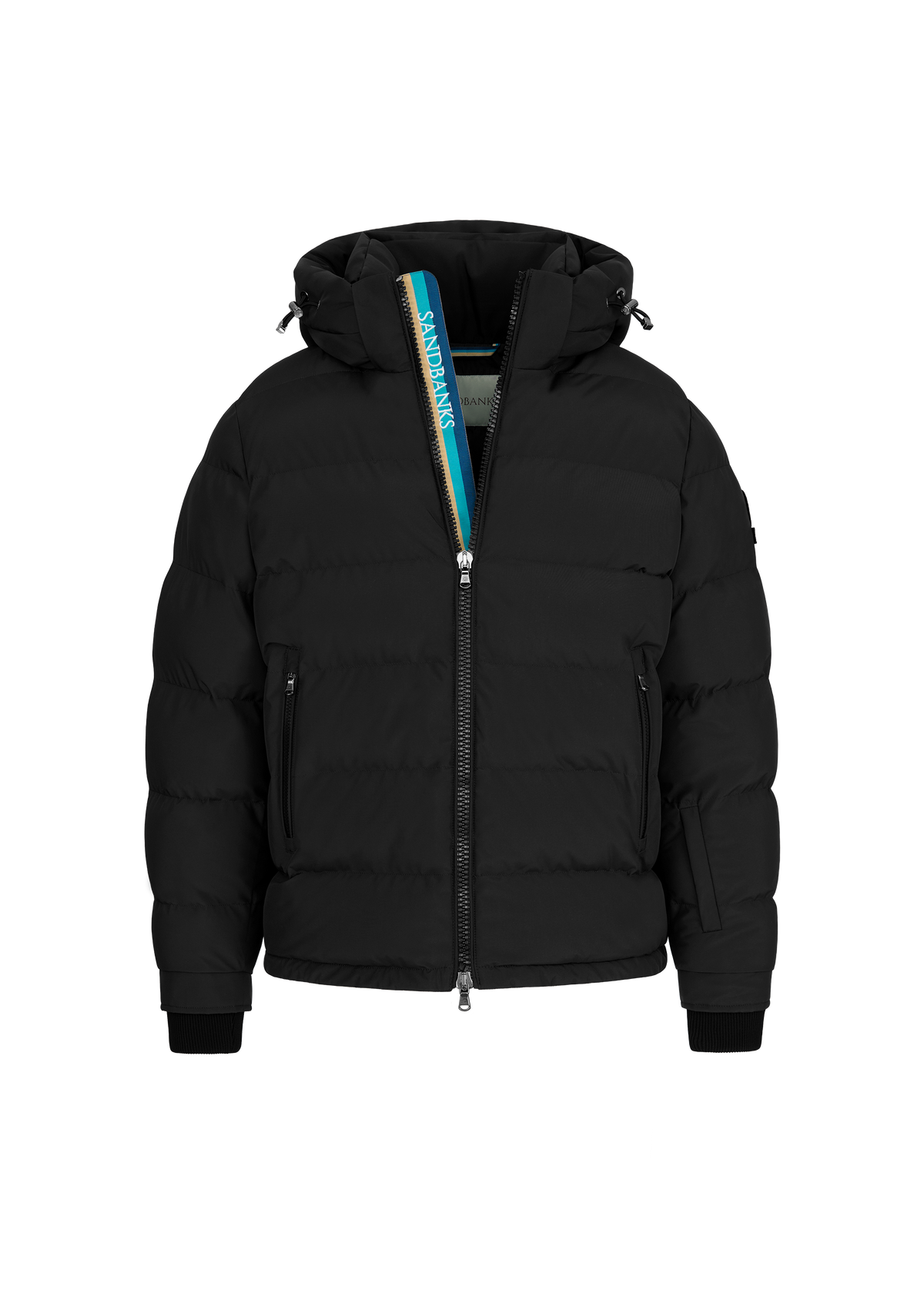 Sandbanks Banks Tri-Colour Puffer - Black