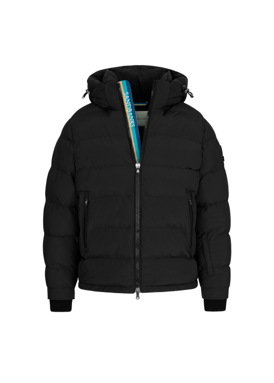 Sandbanks Banks Tri-Colour Puffer - Black