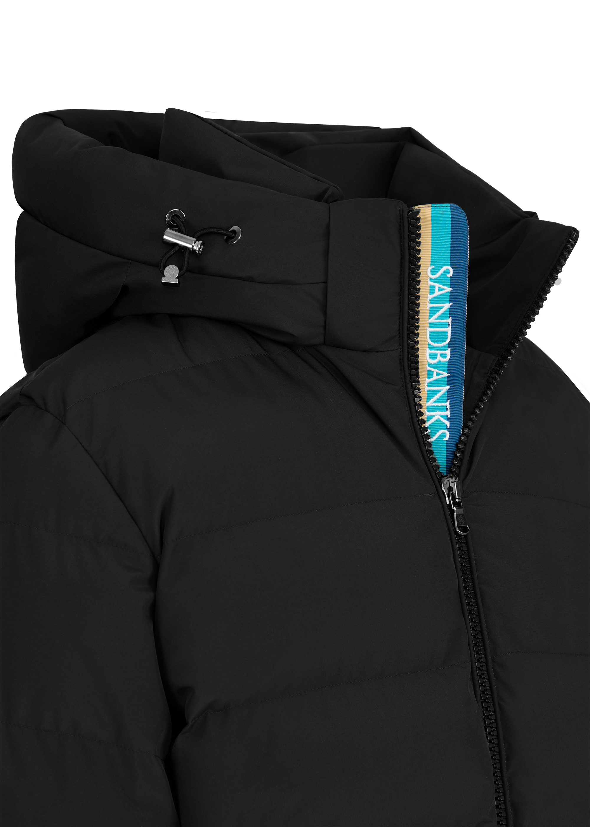 Sandbanks Banks Tri-Colour Puffer - Black