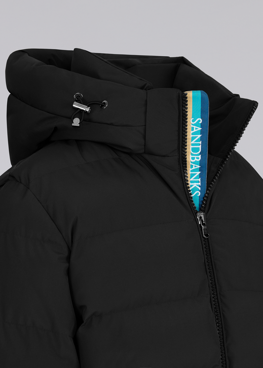 Sandbanks Banks Tri-Colour Puffer - Black