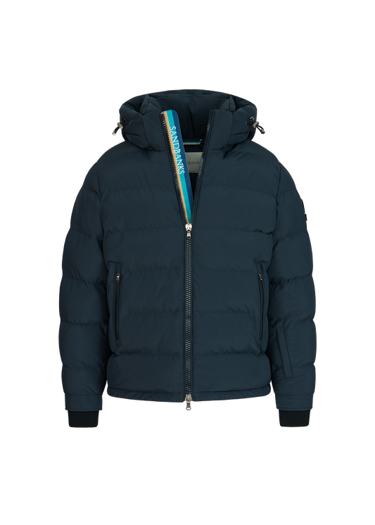 Sandbanks Banks Tri-Colour Puffer - Navy