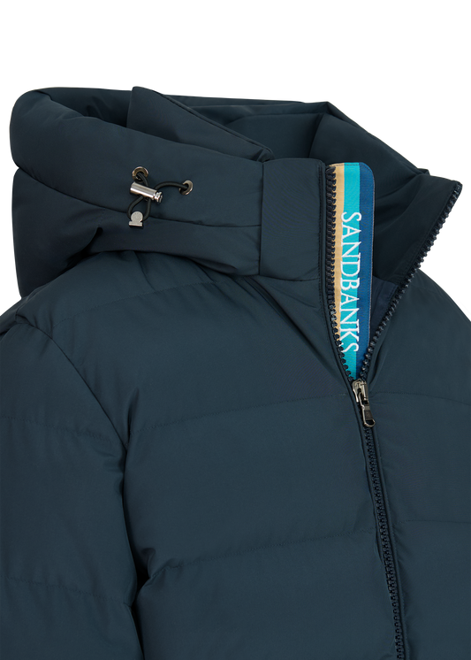 Sandbanks Banks Tri-Colour Puffer - Navy