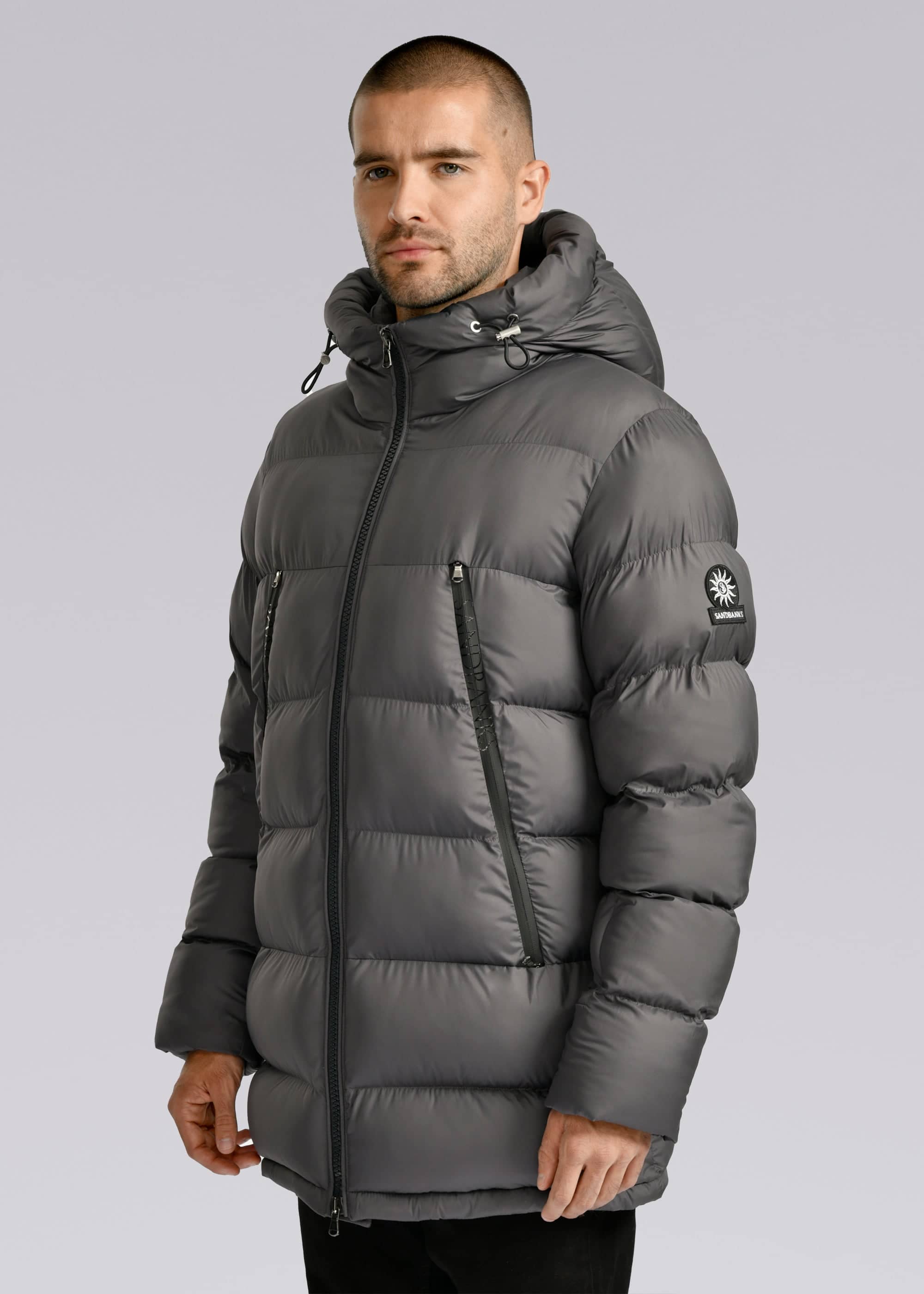 Sandbanks Ravine Mid Puffer Jacket - Charcoal - Sandbanks