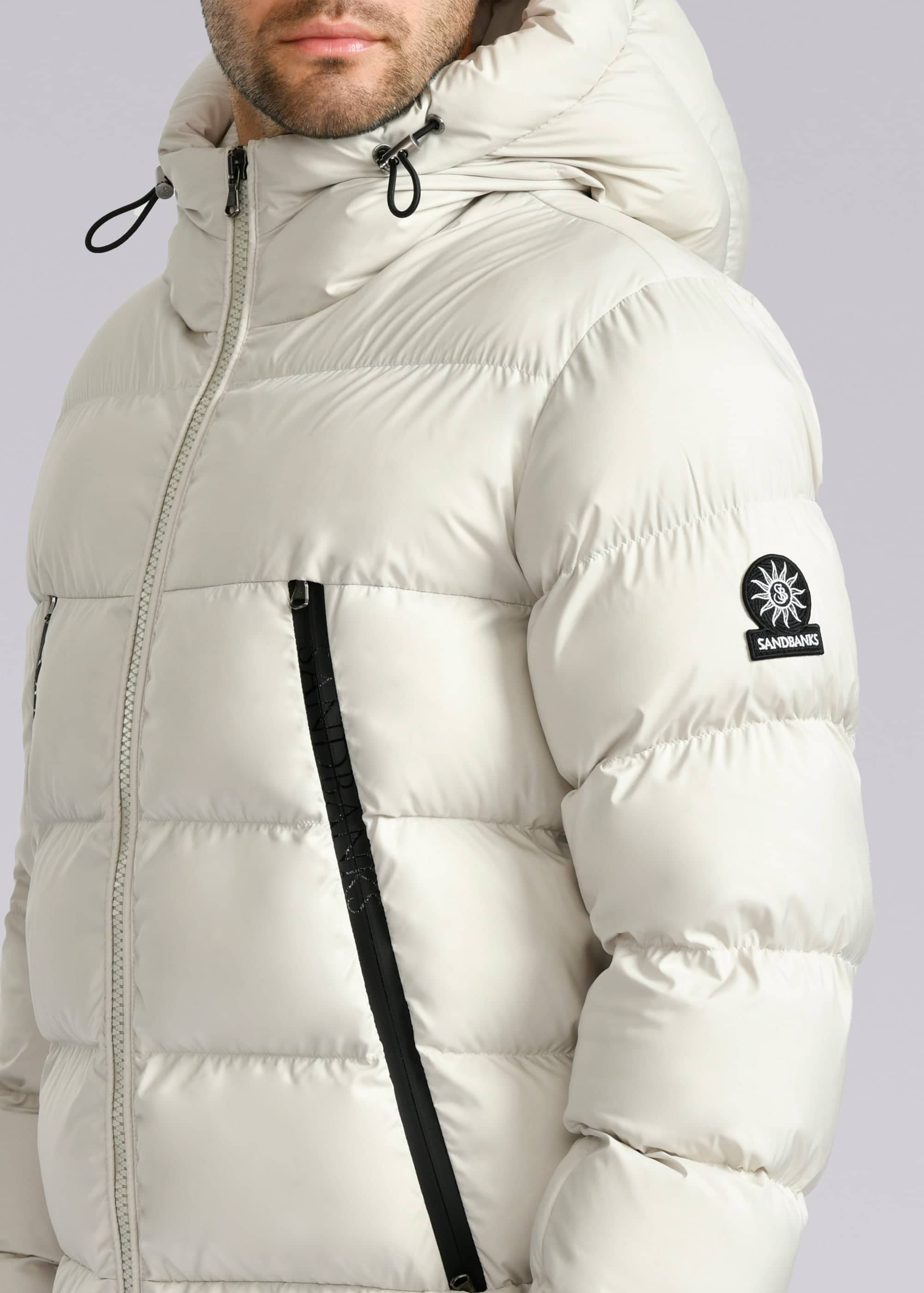Sandbanks Ravine Mid Puffer Jacket - Stone - Sandbanks