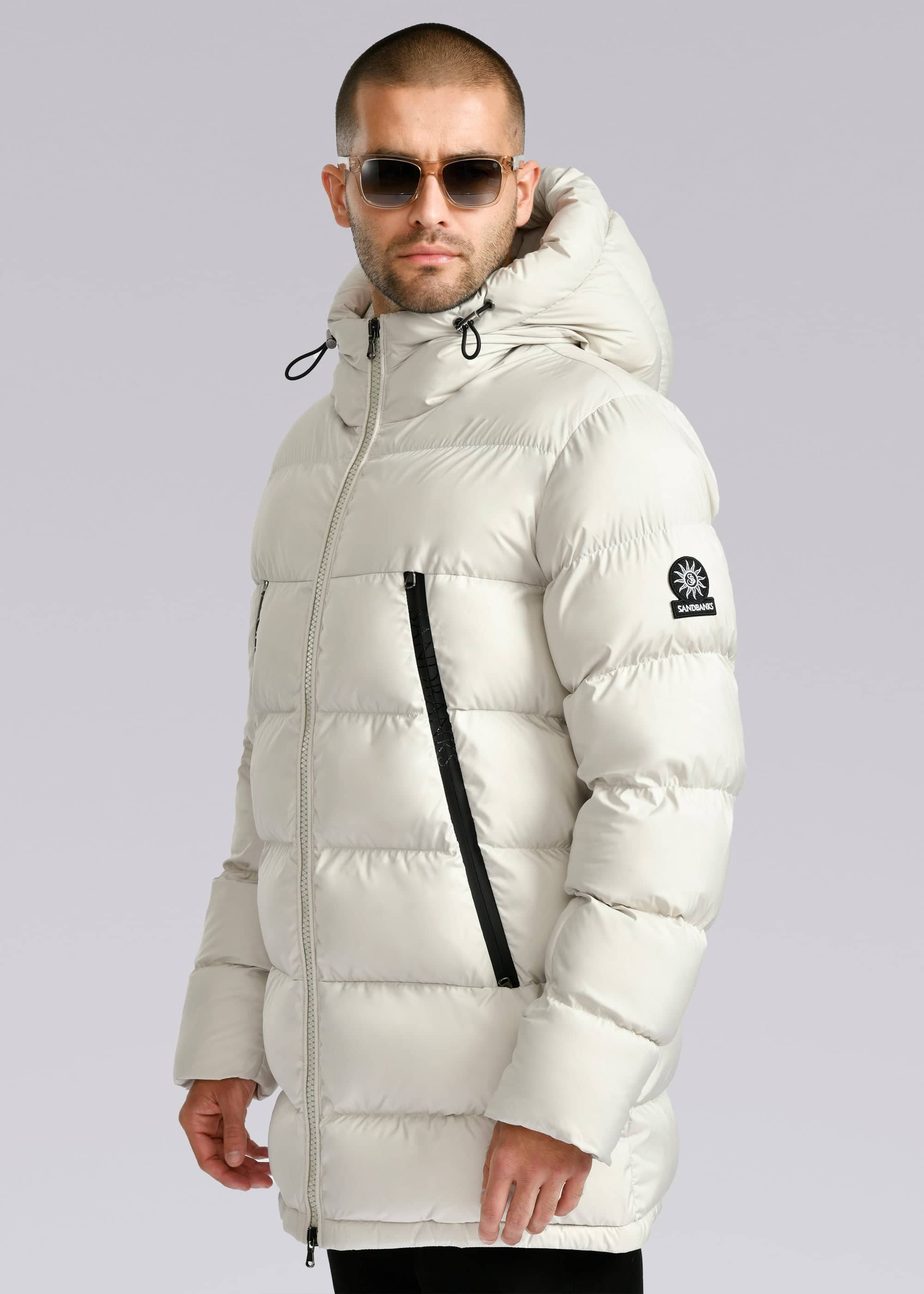 Sandbanks Ravine Mid Puffer Jacket - Stone - Sandbanks