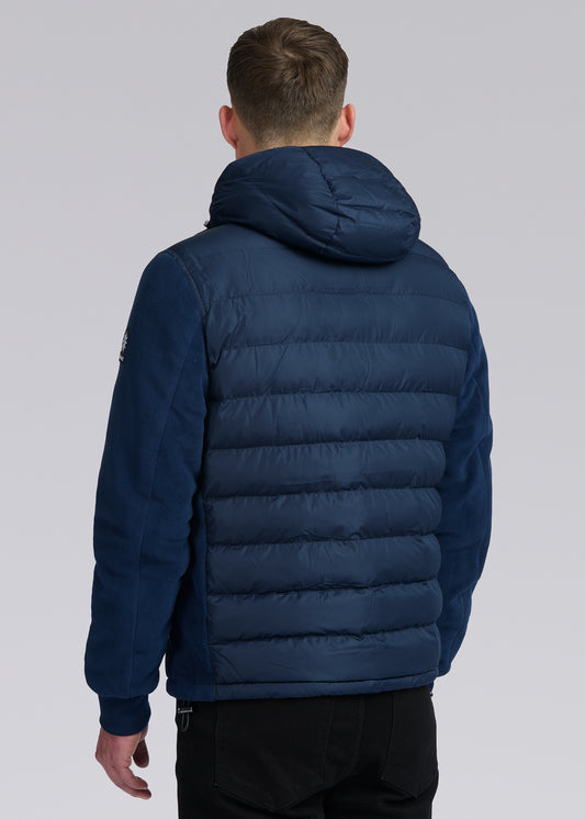 Sandbanks Outlander Polar Fleece Hooded Hybrid Jacket - Navy - Sandbanks