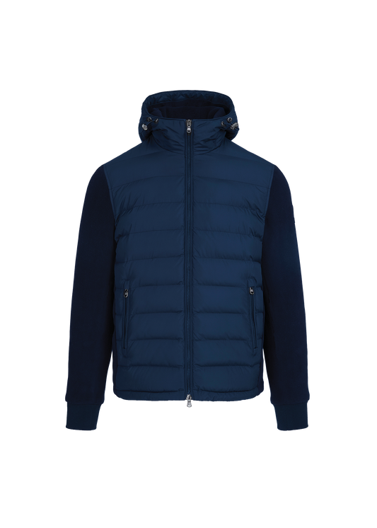 Sandbanks Outlander Polar Fleece Hooded Hybrid Jacket - Navy