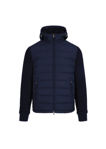 Sandbanks Outlander Polar Fleece Hooded Hybrid Jacket - Navy
