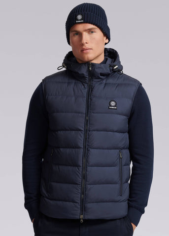 Sandbanks Frontier Hooded Puffer Gilet - Navy