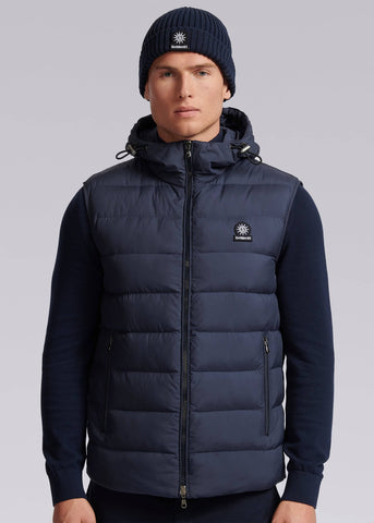 Sandbanks Frontier Hooded Puffer Gilet - Navy