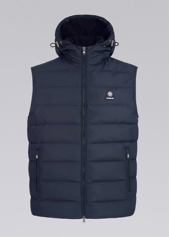 Sandbanks Frontier Hooded Puffer Gilet - Navy