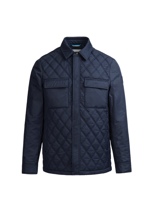 Sandbanks Diamond Quilted Overshirt - Navy