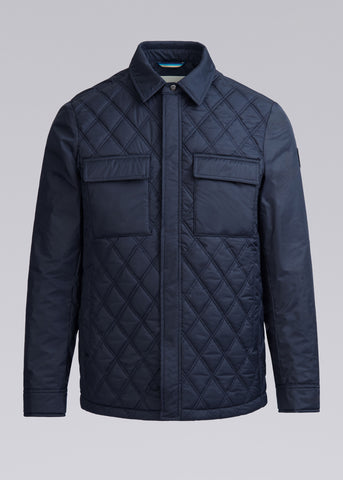 Sandbanks Diamond Quilted Overshirt - Navy