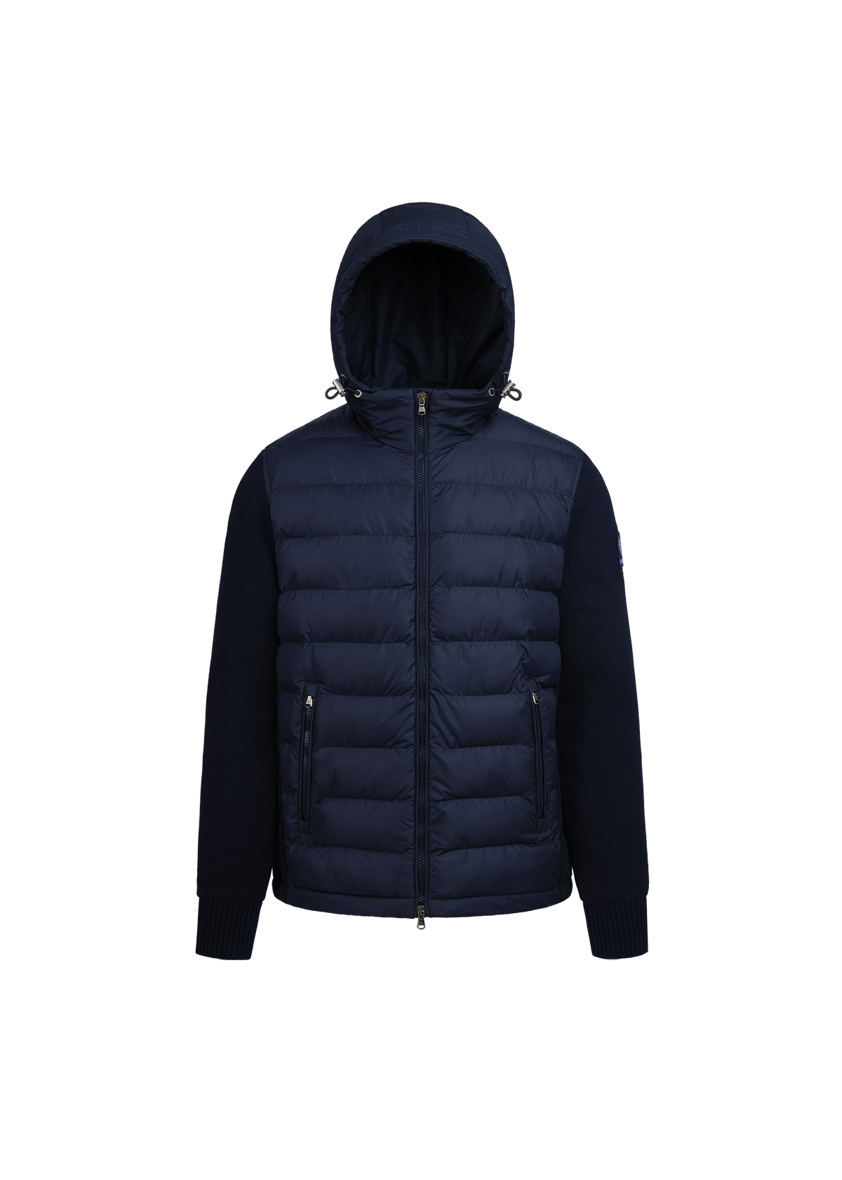 Sandbanks Hooded Hybrid Knit Jacket - Navy