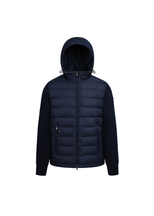 Sandbanks Hooded Hybrid Knit Jacket - Navy