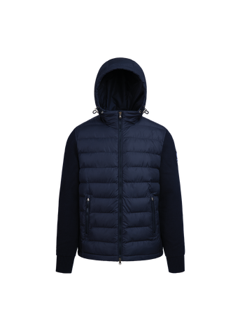 Sandbanks Hooded Hybrid Knit Jacket - Navy
