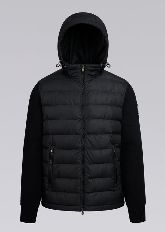 Sandbanks Hooded Hybrid Knit Jacket - Black