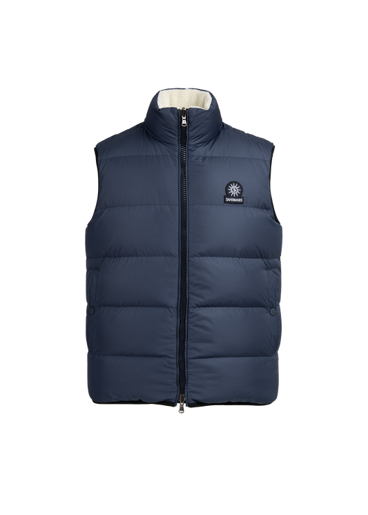 Sandbanks Tundra Polartec® Shearling Reversible Gilet - Navy/Shearling