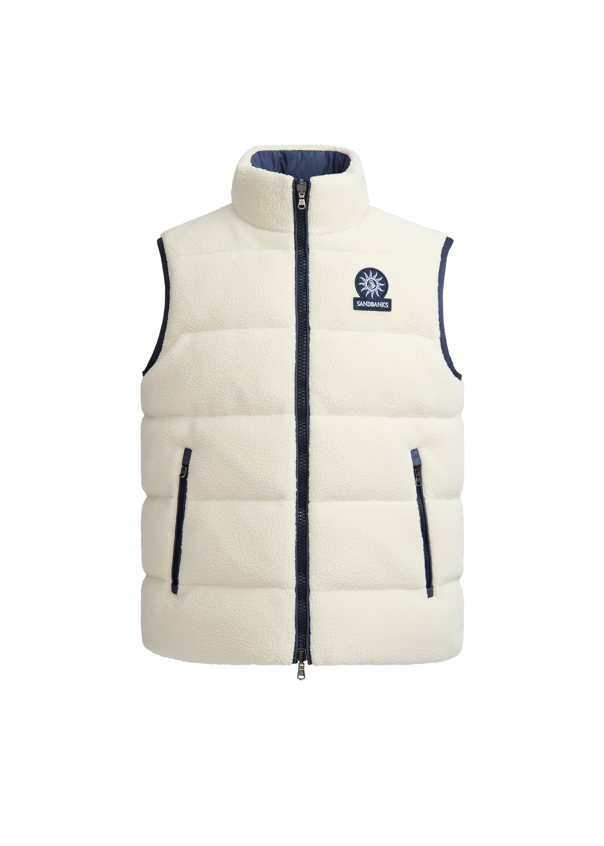 Sandbanks Tundra Polartec® Shearling Reversible Gilet - Navy/Shearling