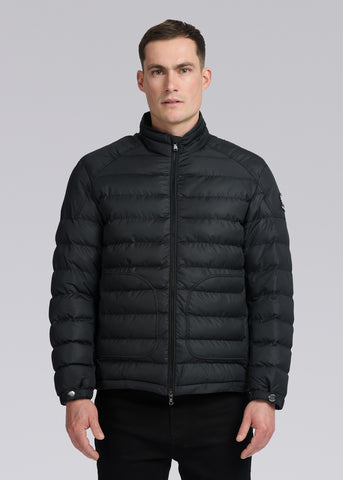 Sandbanks Racer Biker Micro Puffer Jacket - Black