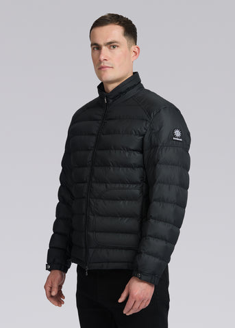 Sandbanks Racer Biker Micro Puffer Jacket - Black