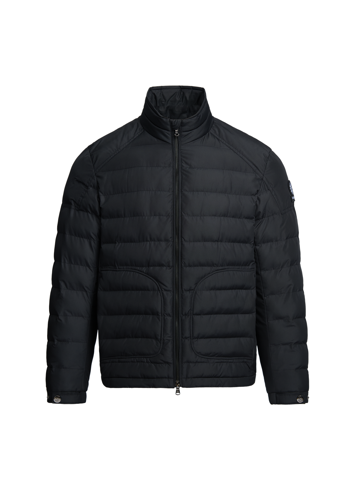 Sandbanks Racer Biker Micro Puffer Jacket - Black