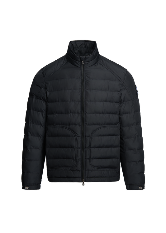Sandbanks Racer Biker Micro Puffer Jacket - Black
