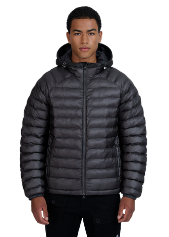 Sandbanks Hooded Ripstop Micro Puffer Jacket - Anthracite