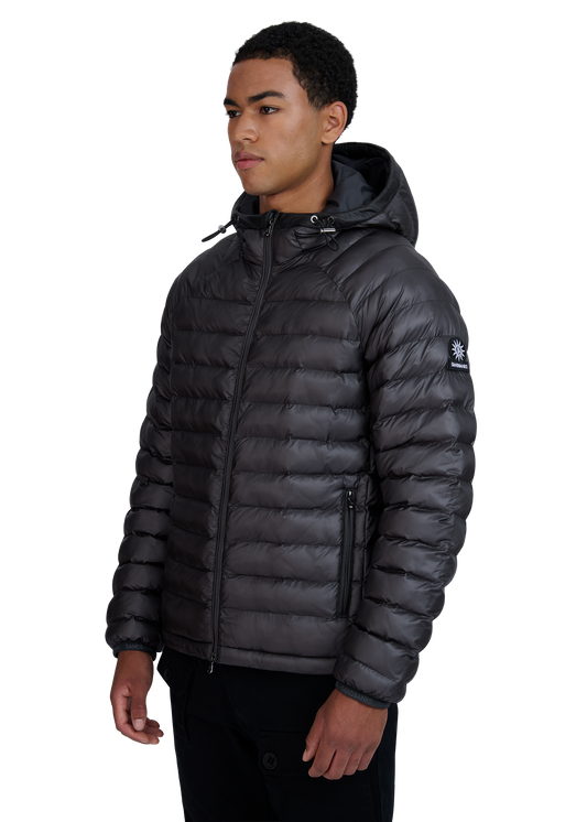 Sandbanks Hooded Ripstop Micro Puffer Jacket - Anthracite