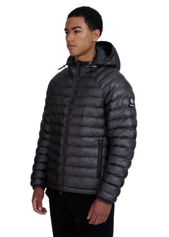 Sandbanks Hooded Ripstop Micro Puffer Jacket - Anthracite