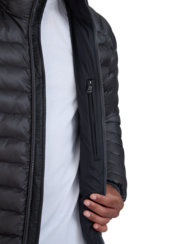 Sandbanks Hooded Ripstop Micro Puffer Jacket - Anthracite