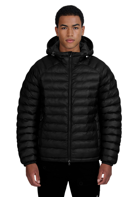 Sandbanks Hooded Ripstop Micro Puffer Jacket - Black